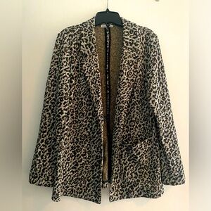 Cheetah print structured blazer